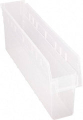 Quantum Storage - 23-5/8" Deep, Clear Polypropylene Hopper Shelf Bin - 8" High x 4-3/8" Wide x 23-5/8" Long - Best Tool & Supply