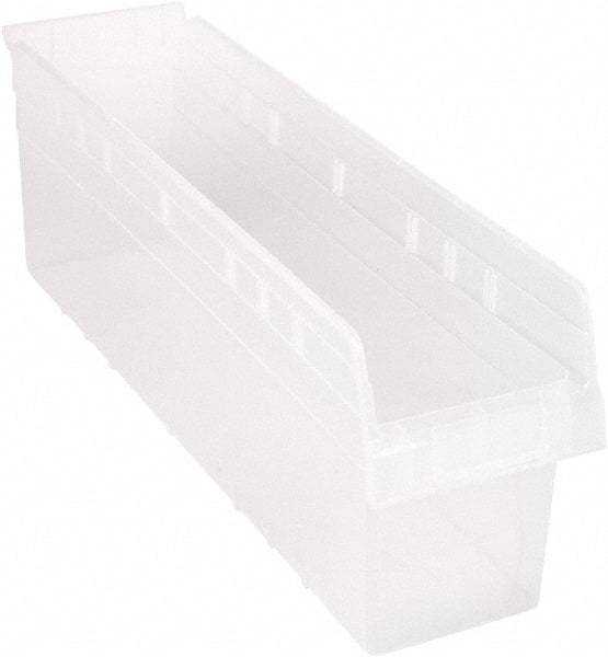 Quantum Storage - 23-5/8" Deep, Clear Polypropylene Hopper Shelf Bin - 8" High x 6-5/8" Wide x 23-5/8" Long - Best Tool & Supply