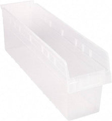 Quantum Storage - 23-5/8" Deep, Clear Polypropylene Hopper Shelf Bin - 8" High x 6-5/8" Wide x 23-5/8" Long - Best Tool & Supply