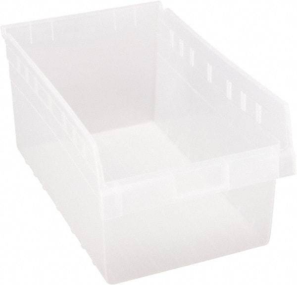 Quantum Storage - 23-5/8" Deep, Clear Polypropylene Hopper Shelf Bin - 8" High x 11-1/8" Wide x 23-5/8" Long - Best Tool & Supply