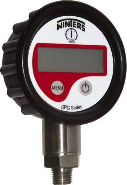 Winters - 2-1/2" Dial, 1/4 Thread, 0-2,000 Scale Range, Pressure Gauge - Lower Connection Mount, Accurate to 0.01% of Scale - Best Tool & Supply