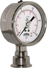 Winters - 4" Dial, 1-1/2 Thread, 0-100 Scale Range, Pressure Gauge - Lower Connection Mount, Accurate to 0.01% of Scale - Best Tool & Supply