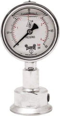 Winters - 2-1/2" Dial, 1-1/2 Thread, 0-60 Scale Range, Pressure Gauge - Lower Connection Mount, Accurate to 1.5% of Scale - Best Tool & Supply