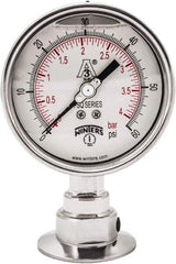 Winters - 4" Dial, 2 Thread, 0-60 Scale Range, Pressure Gauge - Lower Connection Mount, Accurate to 0.01% of Scale - Best Tool & Supply