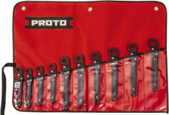 Proto - 10 Piece, 10mm to 19mm, 12 Point Ratcheting Flare Nut Set - Metric Measurement Standard, Black Oxide Finish - Best Tool & Supply