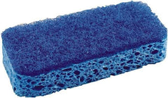 SOS - 4-1/2" Long x 2-1/2" Wide x 0.09" Thick Scouring Sponge - Heavy-Duty, Dark Blue/Light Blue - Best Tool & Supply