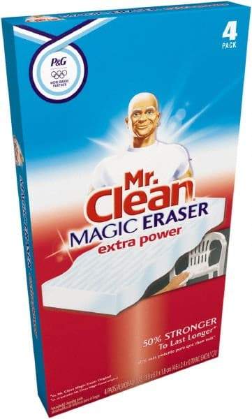 Mr. Clean - 2.4" Long x 4.6" Wide x 0.7" Thick Eraser - Heavy-Duty, White - Best Tool & Supply