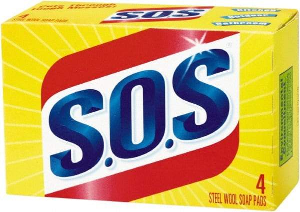 SOS - Steel Wool Scouring Soap Pad - Heavy-Duty, Blue/Gray - Best Tool & Supply