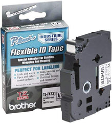 Brother - 1/2" Wide x 314.4" Long, White Plastic/Paper Tape Cassette - For Label Maker - Best Tool & Supply