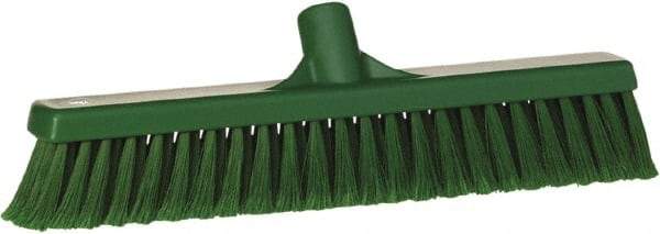 Vikan - 16" Fine Particle Synthetic Push Broom - 2" Bristle Length, Plastic Block, European Threaded Handle Connection - Best Tool & Supply