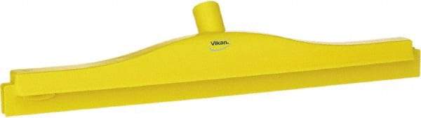 Vikan - 20" Rubber Blade Floor Squeegee - Double Edge, Yellow, Plastic Holder - Best Tool & Supply