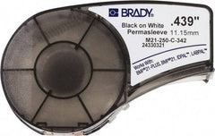 Brady - 0.439" Wide x 84" Long, White Heat Shrinkable Polyolefin Heat Shrink Tubing - For BMP21 Plus Portable Label Printer, IDPAL Handheld Label Maker - Best Tool & Supply