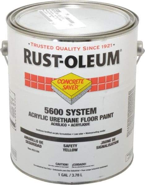 Rust-Oleum - 1 Gal Can Satin Safety Yellow Floor Coating - <100 g/L VOC Content - Best Tool & Supply