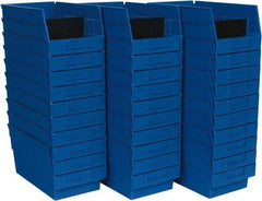 Quantum Storage - 50 Lb. Load Capacity, 11-5/8" Deep, Blue Polypropylene Hopper Shelf Bin - 6" High x 6-5/8" Wide x 11-5/8" Long - Best Tool & Supply