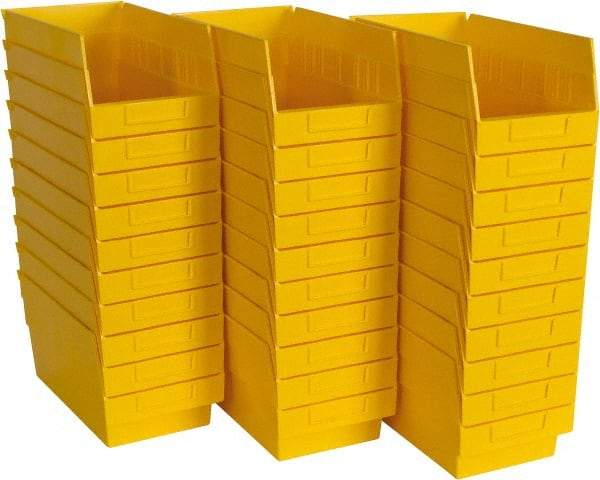 Quantum Storage - 50 Lb. Load Capacity, 11-5/8" Deep, Yellow Polypropylene Hopper Shelf Bin - 6" High x 6-5/8" Wide x 11-5/8" Long - Best Tool & Supply