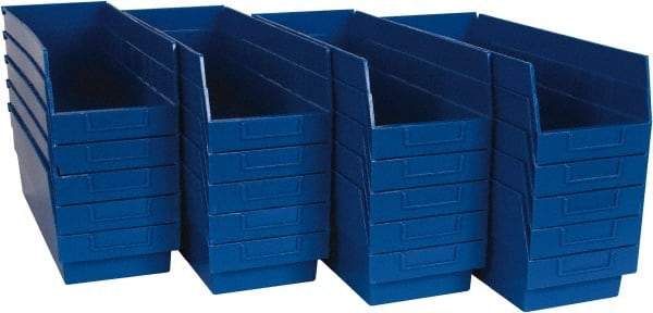 Quantum Storage - 50 Lb. Load Capacity, 17-7/8" Deep, Blue Polypropylene Hopper Shelf Bin - 6" High x 6-5/8" Wide x 17-7/8" Long - Best Tool & Supply