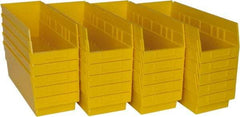 Quantum Storage - 50 Lb. Load Capacity, 17-7/8" Deep, Yellow Polypropylene Hopper Shelf Bin - 6" High x 6-5/8" Wide x 17-7/8" Long - Best Tool & Supply