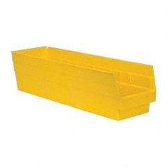 Quantum Storage - 50 Lb. Load Capacity, 23-5/8" Deep, Yellow Polypropylene Hopper Shelf Bin - 6" High x 6-5/8" Wide x 23-5/8" Long - Best Tool & Supply