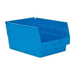 Quantum Storage - 50 Lb. Load Capacity, 11-5/8" Deep, Blue Polypropylene Hopper Shelf Bin - 6" High x 8-3/8" Wide x 11-5/8" Long - Best Tool & Supply