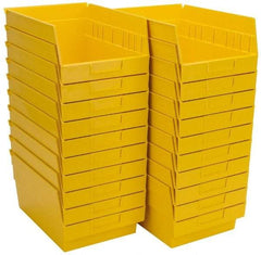 Quantum Storage - 50 Lb. Load Capacity, 11-5/8" Deep, Yellow Polypropylene Hopper Shelf Bin - 6" High x 8-3/8" Wide x 11-5/8" Long - Best Tool & Supply