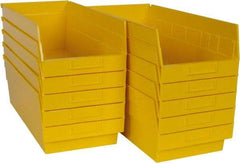 Quantum Storage - 50 Lb. Load Capacity, 17-7/8" Deep, Yellow Polypropylene Hopper Shelf Bin - 6" High x 8-3/8" Wide x 17-7/8" Long - Best Tool & Supply