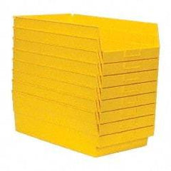 Quantum Storage - 50 Lb. Load Capacity, 17-7/8" Deep, Yellow Polypropylene Hopper Shelf Bin - 6" High x 11-1/8" Wide x 17-7/8" Long - Best Tool & Supply