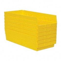 Quantum Storage - 50 Lb. Load Capacity, 23-5/8" Deep, Yellow Polypropylene Hopper Shelf Bin - 6" High x 11-1/8" Wide x 23-5/8" Long - Best Tool & Supply