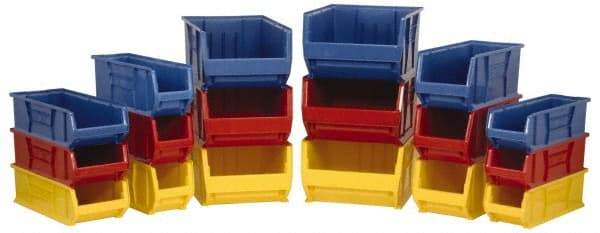 Quantum Storage - 100 Lb. Load Capacity, 35-7/8" Deep, Blue Polypropylene Hopper Stacking Bin - 17-1/2" High x 23-7/8" Wide x 35-7/8" Long - Best Tool & Supply