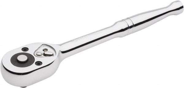 Crescent - 3/8" Drive Pear Head Quick-Release Ratchet - Chrome Finish, 7-3/4" OAL, 72 Gear Teeth - Best Tool & Supply