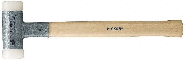 HALDER - 8 oz Head 3/4" Face Diam Nylon Dead Blow Hammer - 11-3/4" OAL, Hickory Handle - Best Tool & Supply