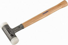 HALDER - 19 oz Head 1-3/8" Face Diam Steel Dead Blow Hammer - 13" OAL, Hickory Handle - Best Tool & Supply