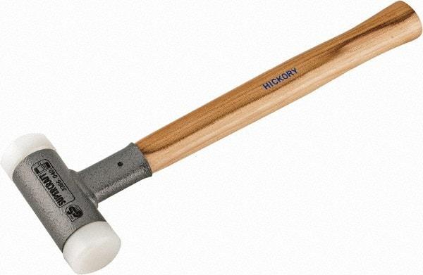 HALDER - 26 oz Head 1-1/2" Face Diam Nylon Dead Blow Hammer - 14" OAL, Hickory Handle - Best Tool & Supply