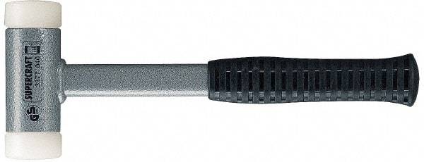 HALDER - 32 oz Head 1-3/4" Face Diam Nylon Dead Blow Hammer - 12" OAL, Steel Handle - Best Tool & Supply