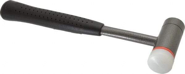 HALDER - 28 oz Head 1-3/8" Face Diam Nylon 2-in-1 Dead Blow Hammer - 11-1/2" OAL, Steel Handle - Best Tool & Supply