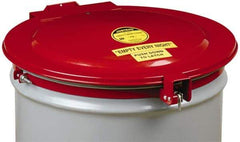 Justrite - 55 Gal, Steel Drum Cover - Hinged Self-Closing Drum Cover - Best Tool & Supply