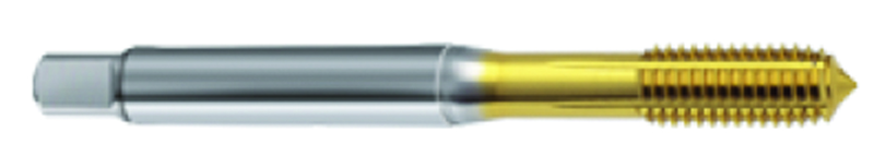 M6 x 1.0 Dia. - 6HX - 4 FL - Cobalt Semi-Bott Tap-TiN FORM-C DIN 371 - Best Tool & Supply