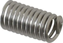 Recoil - #10-24 UNC, 0.57" OAL, Free Running Helical Insert - 11-3/8 Free Coils, Tanged, Stainless Steel, Bright Finish, 3D Insert Length - Best Tool & Supply