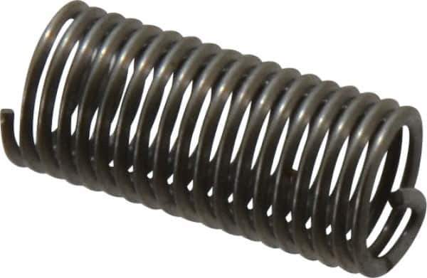 Recoil - 1/4-28 UNF, 3/4" OAL, Free Running Helical Insert - 17-5/8 Free Coils, Tanged, Stainless Steel, Bright Finish, 3D Insert Length - Best Tool & Supply