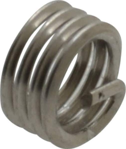 Recoil - #8-36 UNF, 0.164" OAL, Free Running Helical Insert - 3-7/8 Free Coils, Tanged, Stainless Steel, Bright Finish, 1D Insert Length - Best Tool & Supply