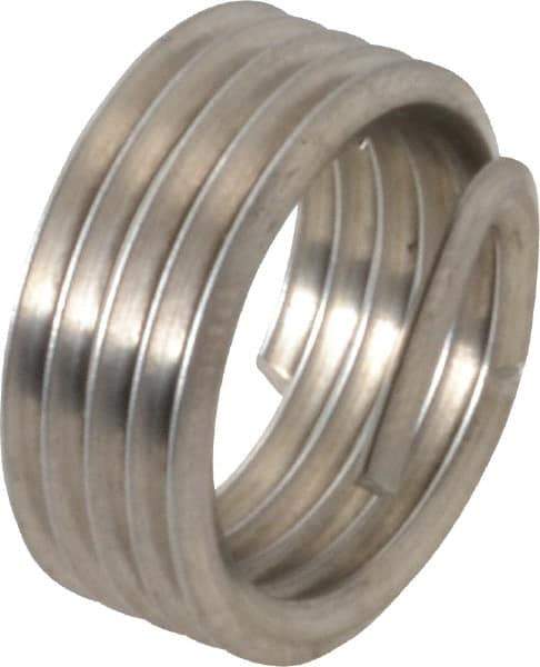 Recoil - 1/4-18 NPT, 0.394" OAL, Free Running Helical Insert - 5 Free Coils, Tanged, Stainless Steel, 1-1/2D Insert Length - Best Tool & Supply