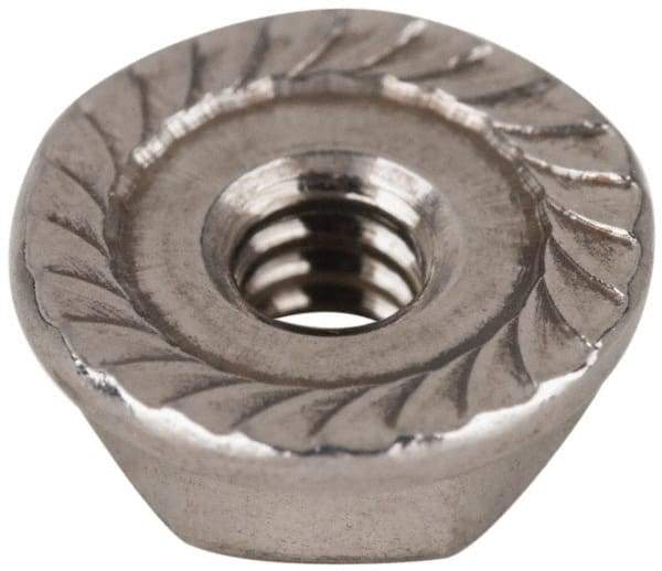 Value Collection - #6-32, 27/64" Flange Diam, Serrated Flange Nut - Grade 18-8 Stainless Steel, Uncoated Finish, 0.171" Flange Height - Best Tool & Supply