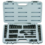 STANLEY® 1/4" & 3/8" Drive 69 Piece Fractional & Metric Black Chrome Laser Etched Socket Set - Best Tool & Supply