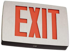 Lithonia Lighting - 1 Face, 1 Watt, Black, Aluminum, LED, Illuminated Exit Sign - 120/277 VAC, Nickel Cadmium, Universal Mounted, 11-3/4 Inch Long x 2 Inch Wide x 8-1/4 Inch High - Best Tool & Supply