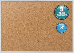 Quartet - 24" Wide x 18" High Open Cork Bulletin Board - Natural (Color) - Best Tool & Supply