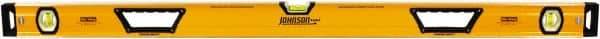 Johnson Level & Tool - 48" Long 3 Vial Box Beam Level - Aluminum, Yellow, 2 Plumb & 1 Level Vials - Best Tool & Supply