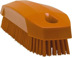 Vikan - 0.7" Bristle Length, Polyester Scrub Brush - 1-1/2" Wide Head, 4-1/2" OAL, Orange, Polypropylene Block - Best Tool & Supply