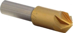 M.A. Ford - 1/2" Head Diam, 3/8" Shank Diam, 6 Flute 100° High Speed Steel Countersink - TiN Finish, 2" OAL - Best Tool & Supply