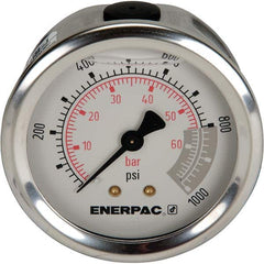 Enerpac - Hydraulic Pressure Gages & Adapters Type: Glycerine Filled Pressure Rating: 1000 - Best Tool & Supply