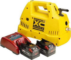 Enerpac - 10,000 psi Electric Hydraulic Pump & Jack - 2 L Oil Capacity, 4-Way, 3 Position Valve, Use with Double Acting Cylinders, Advance, Hold & Retract - Best Tool & Supply