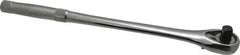 Proto - 1/2" Drive Pear Head Ratchet - Chrome Finish, 15" OAL, 45 Gear Teeth, Long Knurled Handle, Standard Head - Best Tool & Supply